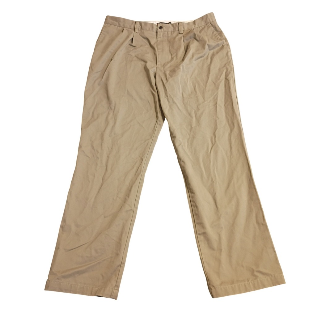 Dockers D3 Classic Fit Pants Mens 36x32 Khaki Tan Pleated Cotton Chinos